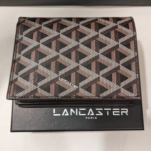 💯 Lancaster Paris IKON folding billfold wallet unisex $240